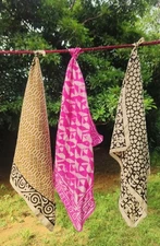 Ethical Fashion Gift Set | 3pc Artisan Indian Block Print Bandanas