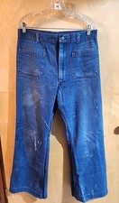 Vintage US Navy Denim Type I Utility Trousers Pants 34x32 Bell Bottoms
