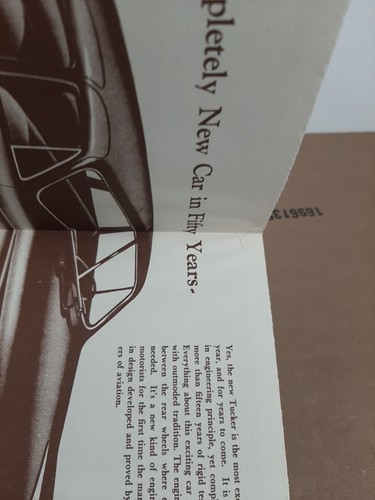 The Tucker Motor Car The First Completely New Car Advertisement Pamphlet - 1948 - Picture 7 of 7