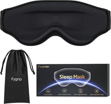 3D Cooling Eye Mask Sleep for Men & Women, 100% Pressure-Free & Black