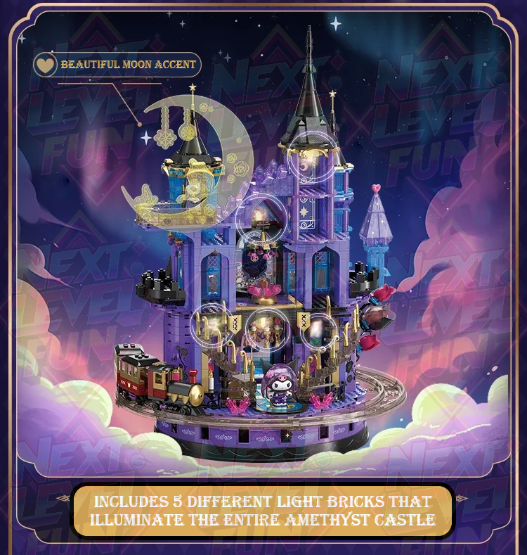 Official Sanrio TopToy Kuromi Amethyst Castle 19