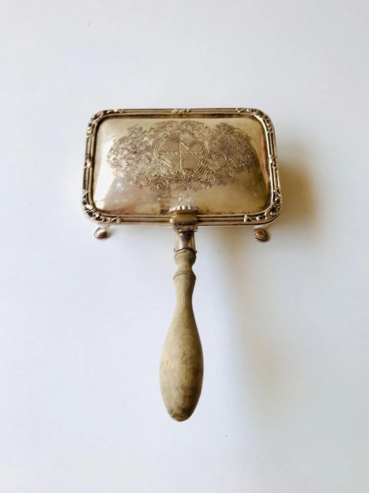 Vintage English Silver Plated Crumb Tray / Silent Butler with Ornate Engraving - image 2 of 4