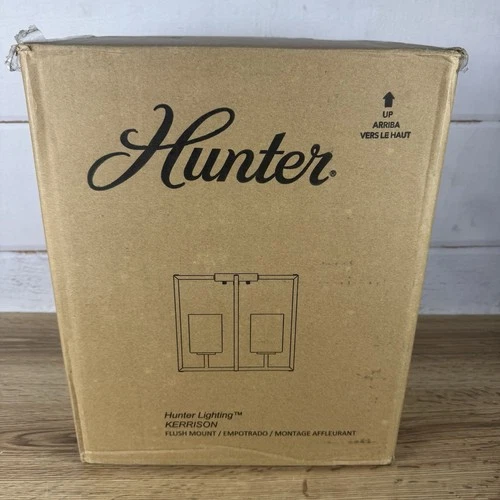 Hunter Kerrison 19547 Brushed Nickel Flush Ceiling Light Square Modern Large - Picture 1 of 7