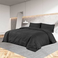 BettwäSche Set Schwarz 200X200Cm Baumwolle Bettgarnitur Bettbezug vidaXL