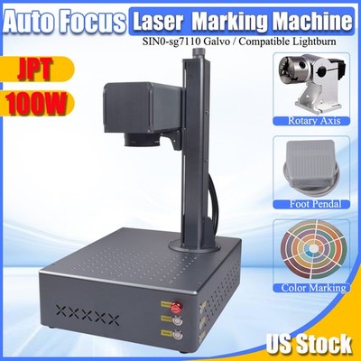 100W Auto Focus JPT M7 E2 Mopa Fiber Laser Marking Machine Color Marking US Ship