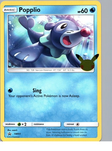 Popplio SM03 Promo Jumbo Card (First Partner Pack)