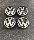 Set VW 65mm Alloy Wheel Centre Caps Golf Scirocco Jetta Passat Touran