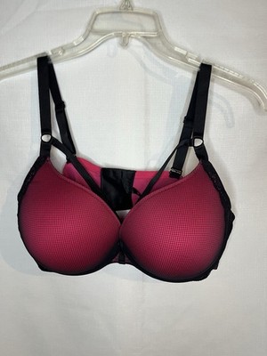 Torrid Pink Bra With Black Mesh Overlay Size 46 C