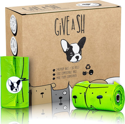 100% Certified Home Compostable Dog Poop Bags - 10% to Charity - ASTM D6400 & EN