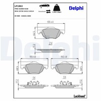 Delphi Bremsbelagsatz, Scheibenbremse LP1862 FüR Honda