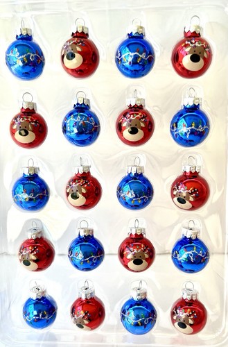 20 MINI REINDEER & HOLIDAY LIGHTS GLASS BALLS CHRISTMAS ORNAMENTS - Picture 10 of 10