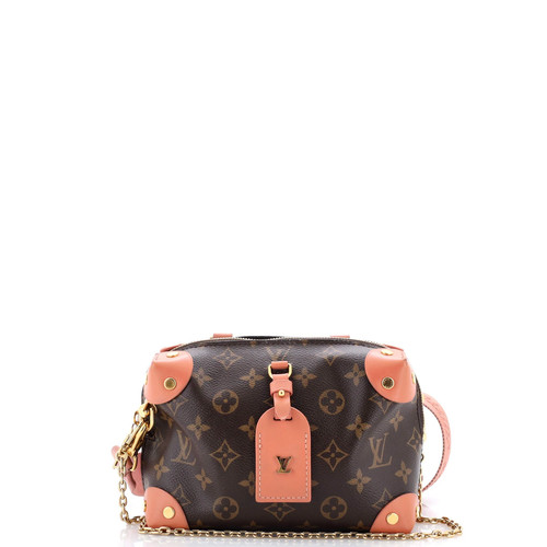 Louis Vuitton Petite Malle Souple Handbag Monogram Canvas with Leather
