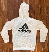Men's Adidas Bright White Camo Graphic Logo Soft Hoodie Sweatshirt M NWOT SOFT