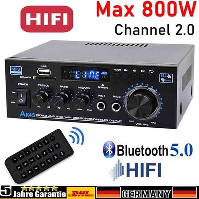 1000W Verstärker Stereo Amplifier HIFI Digital Bluetooth FM USB Vollverstärker !