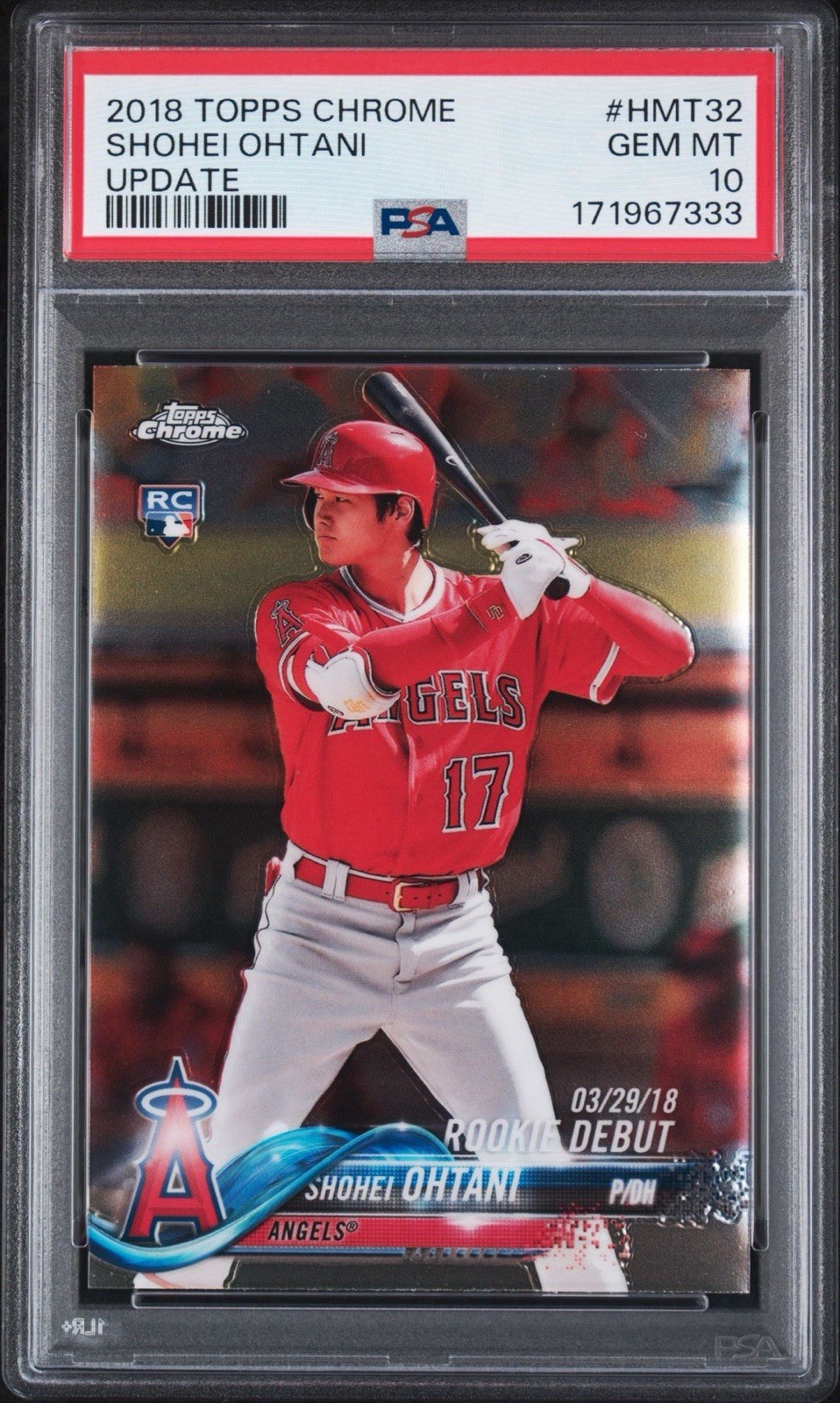 Topps 2018 Chrome Update Shohei Ohtani Rookie Debut HMT32 PSA 10