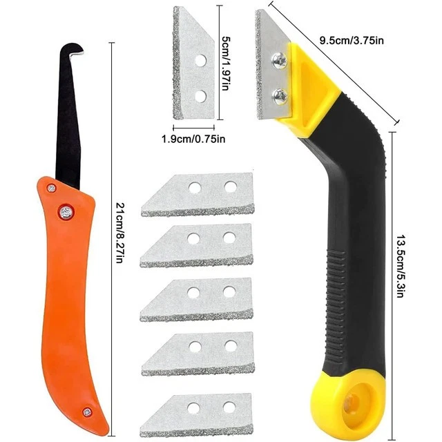 Grout Remover Tools Tile Grouting Tool Grout Hand Saw Angled Grout Scraping Rake - Image 2 of 4