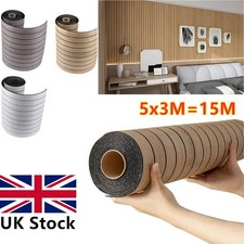 15M 3D Wood Grain Panel Effect Wallpaper Self-Adhesive Wood Slat Wall Panels
