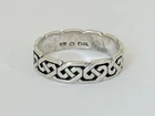 Vintage Sterling Silver PSCL Peter Stone Signed Celtic Knot Band Ring Size 11