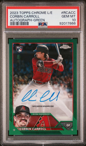 2023 Topps Chrome Logofractor Autograph Corbin Carroll Green /99 #RCACC PSA 10