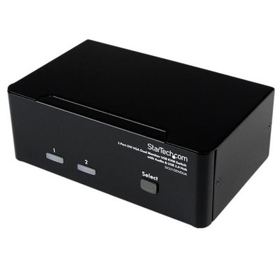 StarTech.com 2 Port DVI VGA Dual Monitor KVM-Switch USB mit Audio & USB 2.0-Hub
