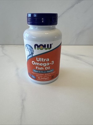Now Foods Ultra OMEGA-3 Fish Oil 500 EPA/250 DHA 90 Softgels Exp 03/2028 Sealed