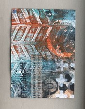 aceo ooak mixed media original abstract painting