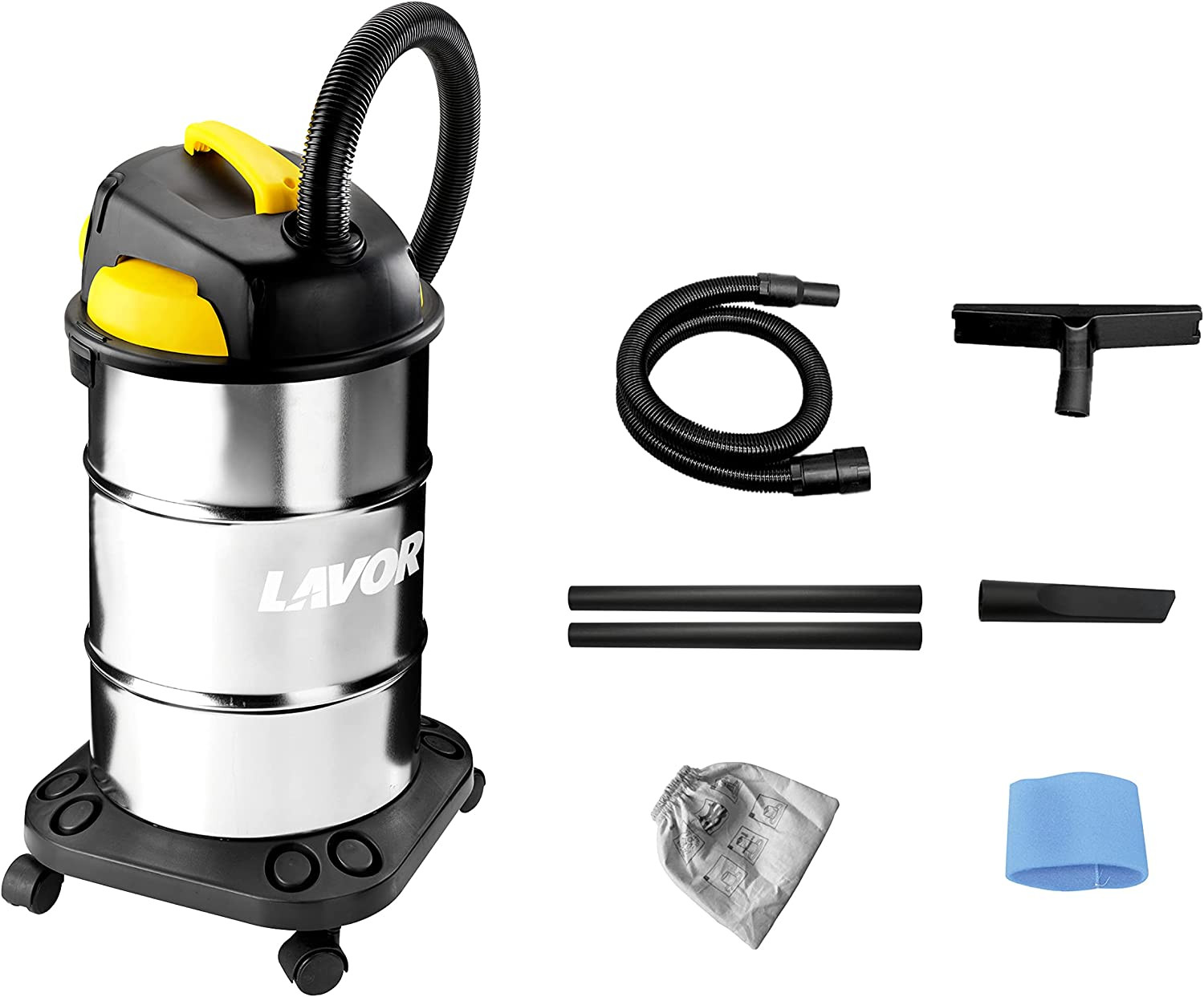 Aspiratore Solidi e Liquidi 30L Acciaio VAC 30 S | 1200W Professionale