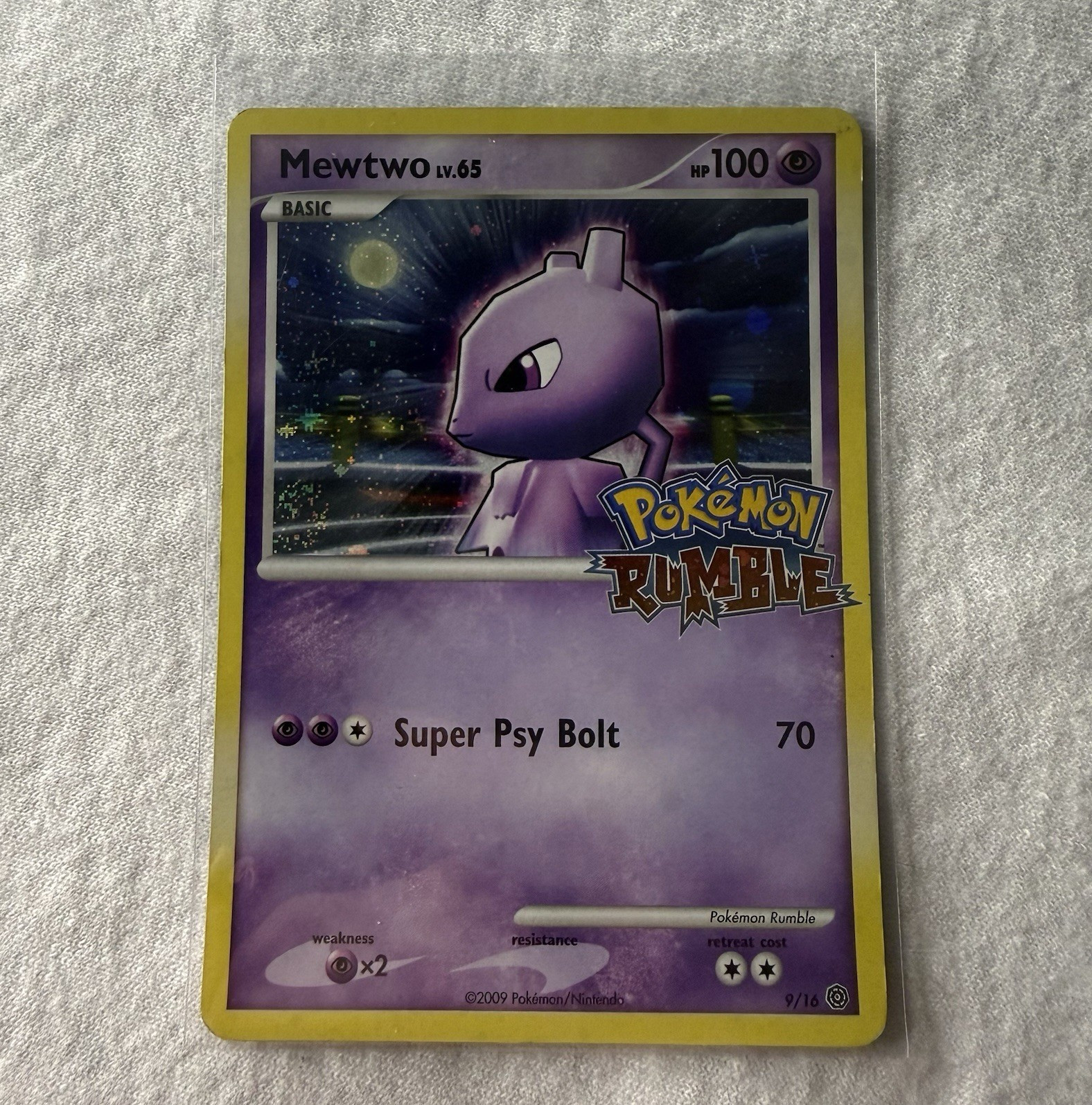 Pokémon TCG Pokemon Rumble Mewtwo 9/16 Promo Holo Psychic Basic 100 HP EN