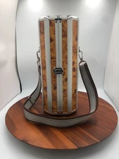 Picnic Wine Carrier Platinum By Picnic Time W/Birdseye Wood