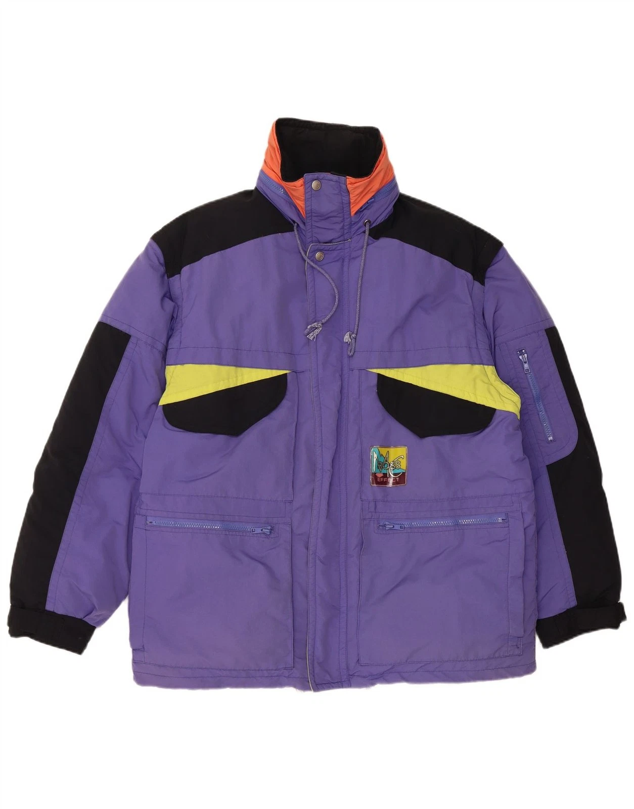 Vintage Mens Padded Jacket UK 40 Large Purple Colourblock Polyamide BB30