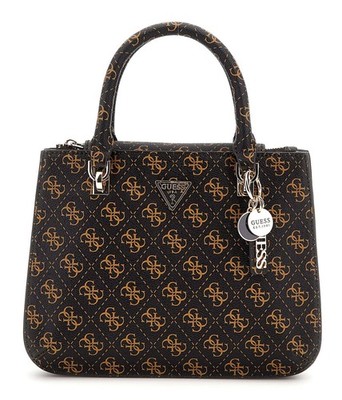GUESS Noelle II Multi Compartment Satchel S Handtasche Tasche Brown Logo Neu