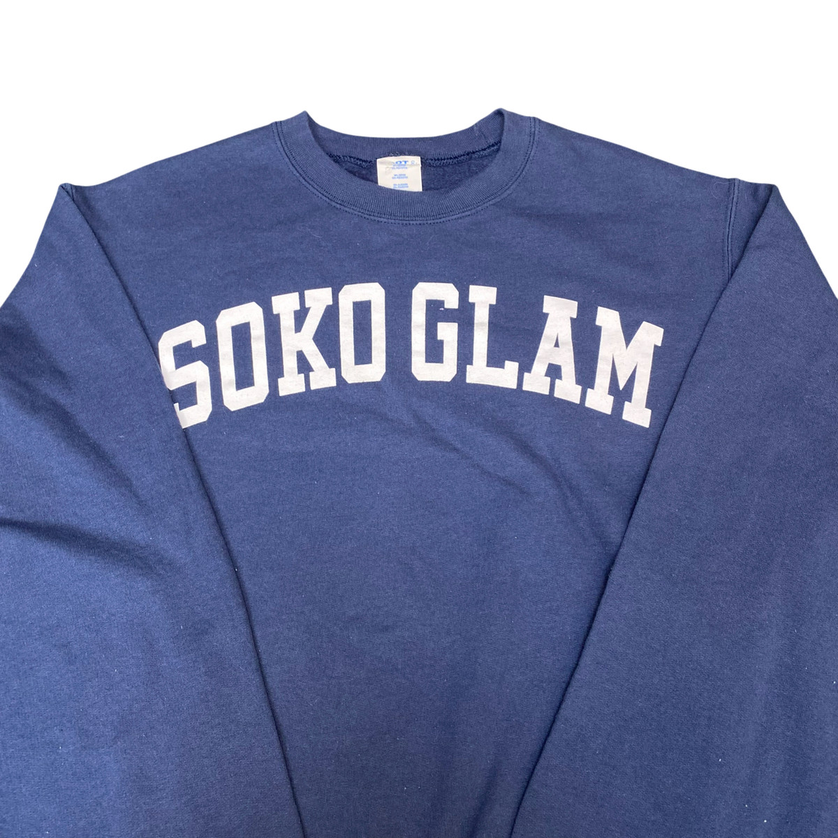 Port & Company Sweatshirt Mens Medium Blue Soko Glam Graphic Crew Neck Pullover View 2
