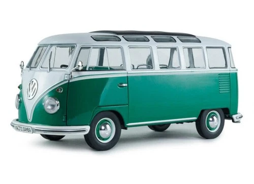 1:18 Volkswagen Kombi T1 Samba 1962 -- Dark Green/White -- Solido