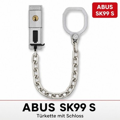 ABUS SK99 S Türkette Sicherheitstürkette mit Schloss Silber 21542