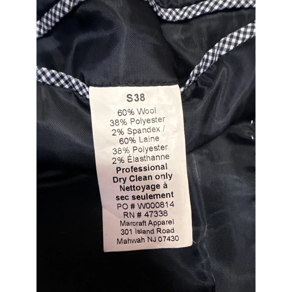 Tommy Hilfiger Hombre Azul Marino Lana Dos Botones Traje Blazer Abrigo Chaqueta Talla 38 Foto 4 de 4