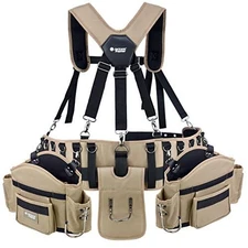 Professional Tool Belt Comfort Rig Tan Black Heavy-Duty Construction Work Gear