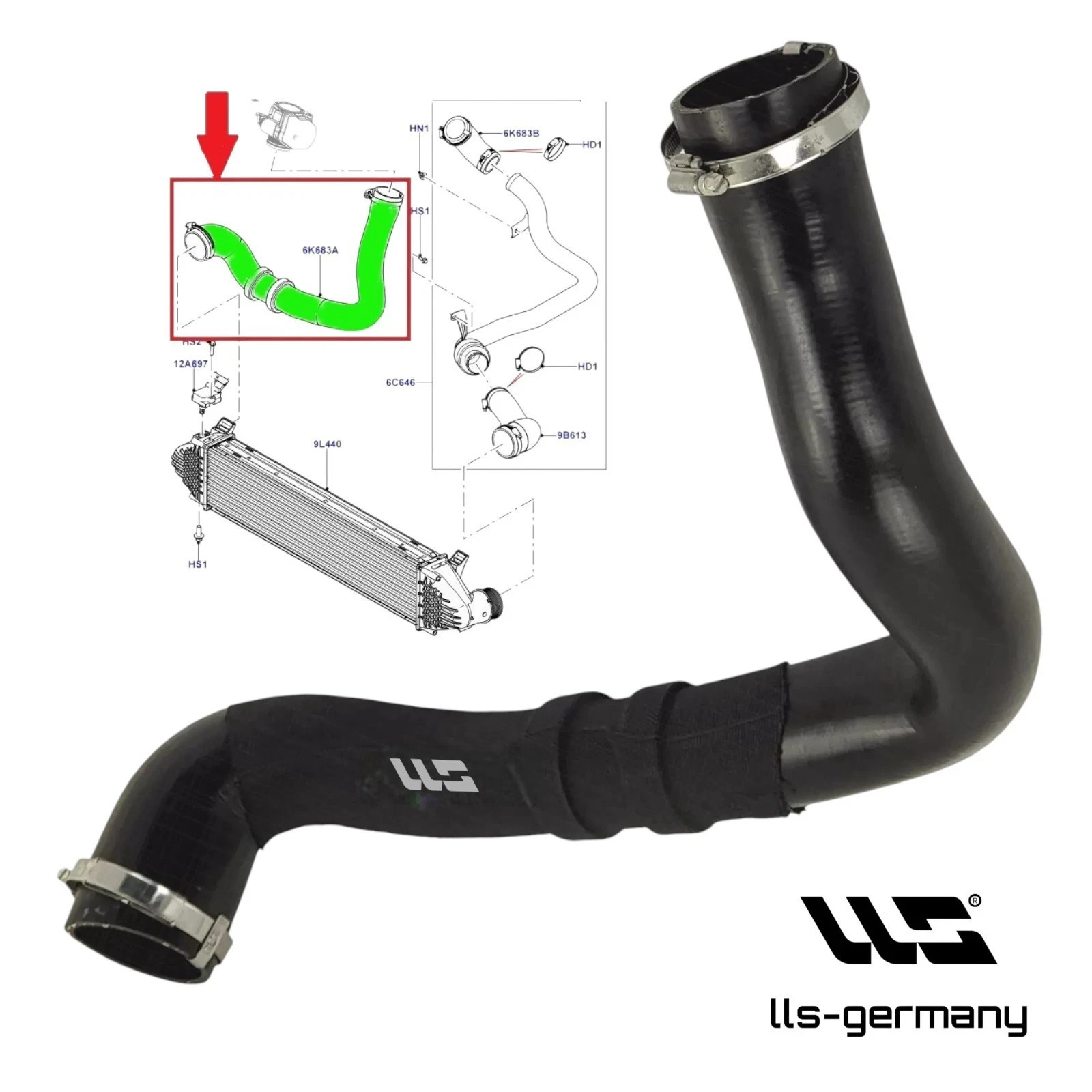 Turbo Hose Ladeluftschlauch For Land Rover Range Rover Evoque 2.2D