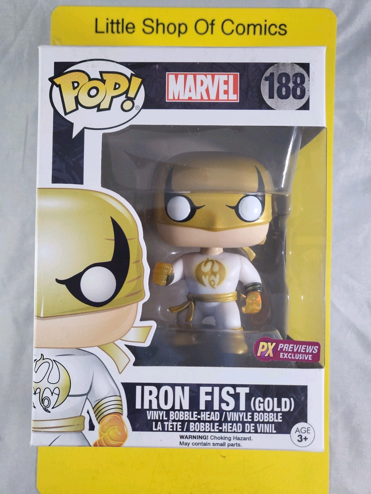 Funko Pop! Iron Fist (Gold) #188 Px Previews Vinyl Bobble-Head Figure See Photos