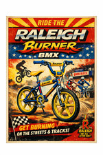 Classic RALEIGH Burner BMX Bike metal wall sign man cave shed garage plaque