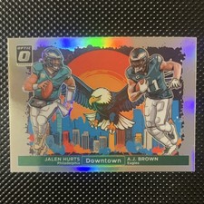 Panini 2024 Donruss Optic Downtown Jalen Hurts A.J. Brown Prizm #4 Eagles