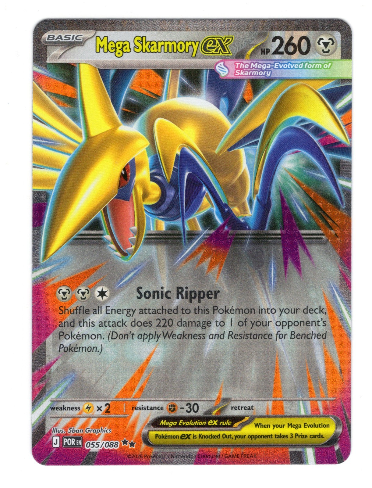 Pokemon Mega Skarmory ex (55/130) Perfect Order NM HOLO