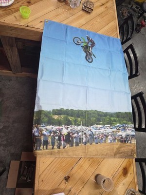 James Stewart Laraccos Leap Banner 3x4 Ft Motocross