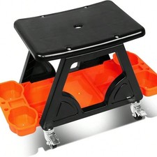 New Pro Garage Creeper Seat With Storage Tray Rolling Workshop Stool 300lbs