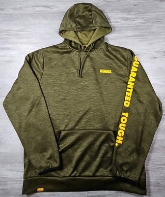 Dewalt Hoodie Mens Large Guaranteed Tough Olive Pullover Water Resistant