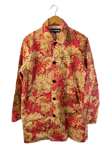 Supreme Other Coat Floral Painted Work Trench M Cotton Red Used
