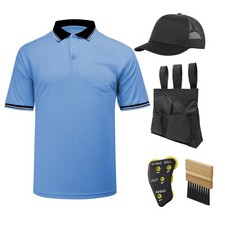 Umpire Gear Set 5Pcs Baseball Softball Shirt Bags Hat Light Blue Large redgino