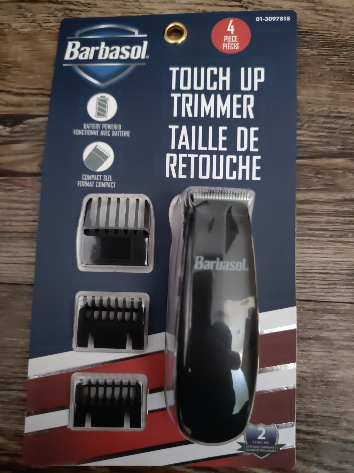 Barbasol Touch Up Beard Hair Trimmer for Men - Uses 1 AA Bat