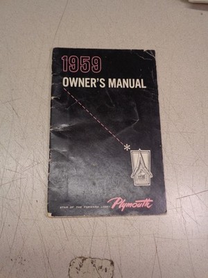 1959 Plymouth Owner's Manual owner 59 first edition Belvedere Fury convertible