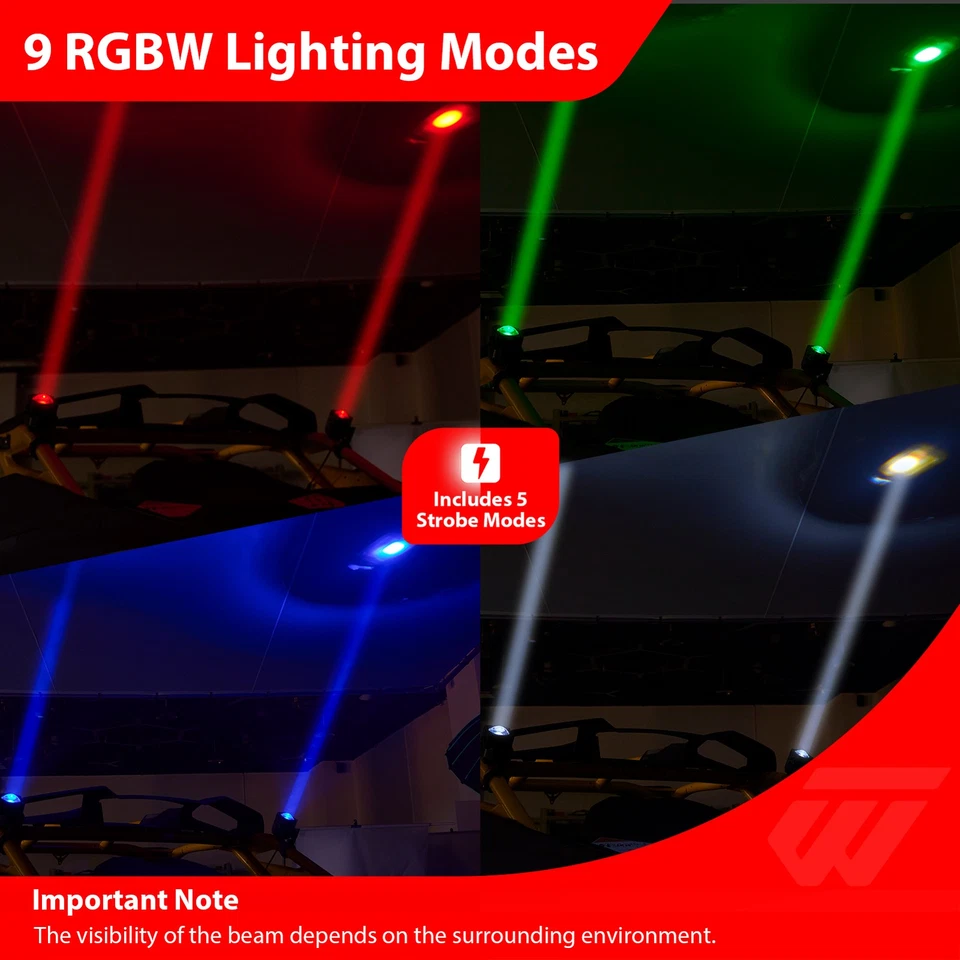 Luces láser látigo LED 2 PIEZAS para Polaris RZR/Maverick X3/Zforce ATV UTV Foto 3 de 4