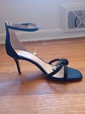 JEWEL BADGLEY MISCHKA Womens Navy Lenny Square Toe Stiletto Heeled Sandal Sz 7M